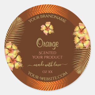 Adesivo Produto Castanho Laranja Rótulo Amarelo-Havaiano 