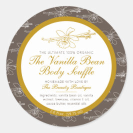 Adesivo Produto corporal caseiro ingrediente baunilha marr