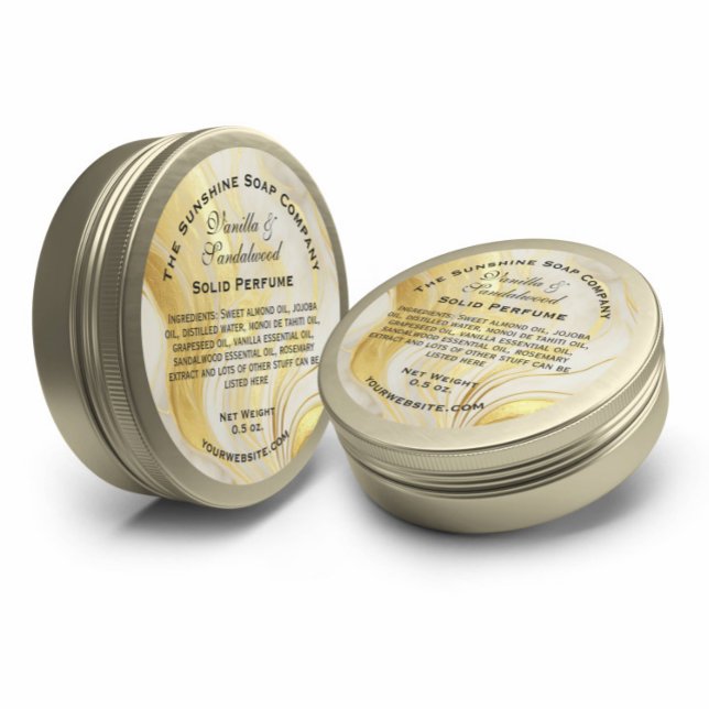 Adesivo Produto cosmético Dourado de sabão branco e esmaec (Criador carregado)