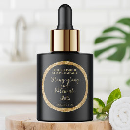 Adesivo Produto cosmético Dourado e preto de luxo