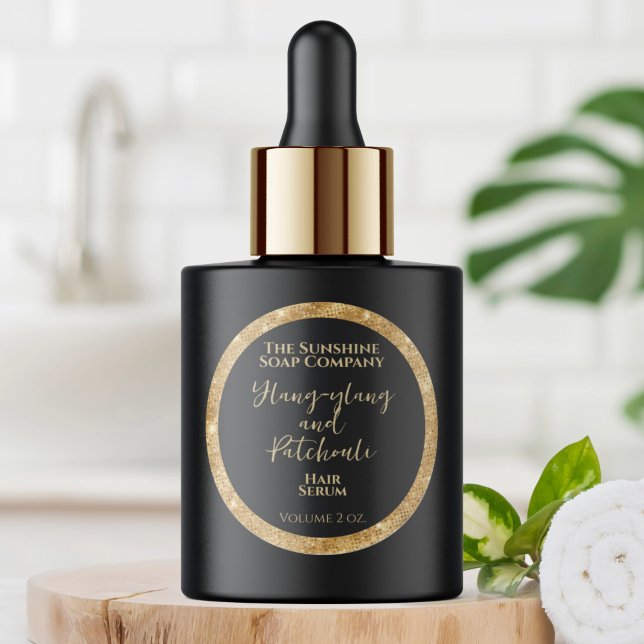 Adesivo Produto cosmético Dourado e preto de luxo (Criador carregado)