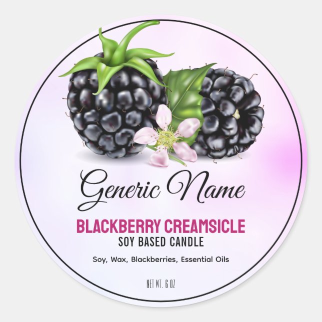 Adesivo Produto de amora (Frente)