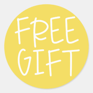 Adesivo Produto de amostra isento de presente amarelo