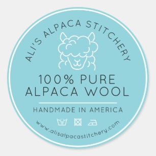 Adesivo Produto de lã de alpaca aqua branco negócio de tri