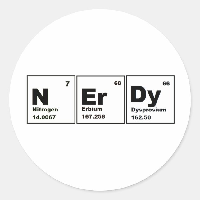 Adesivo Produto de Química Nerdy! (Frente)