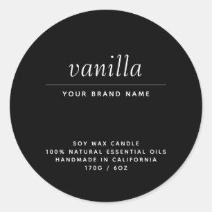 Adesivo Produto de velas para embalagem negra moderna