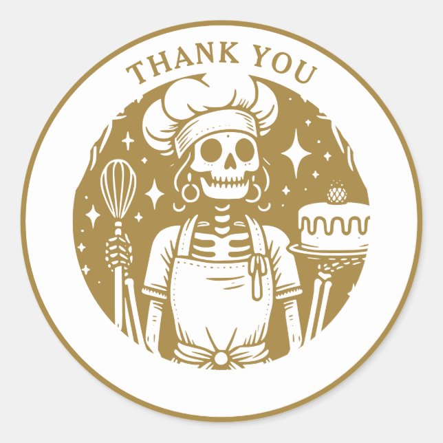 Adesivo Produto Dourado para cozinheiros (Frente)