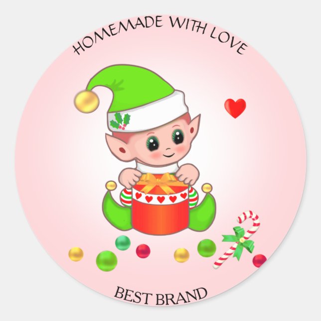 Adesivo Produto Duende de Natal & Rótulo de Pote Caseiro (Frente)