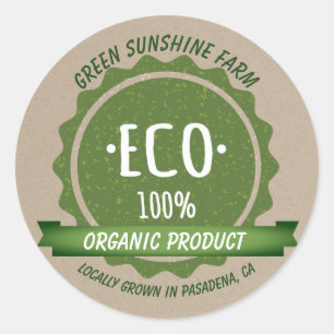 Adesivo Produto Ecológico Orgânico Natural Personalizado