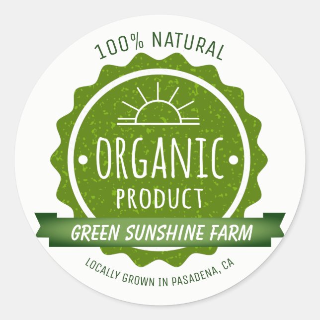 Adesivo Produto Ecológico Orgânico Natural Personalizado (Frente)