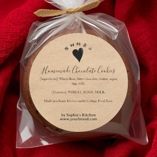Adesivo Produto Ingrediente de Padaria Kraft Valentine Hea