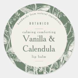 Adesivo Produto Pequeno, Floral Botânico Verde Sage