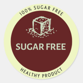 Adesivo Produto saudável, sem açúcar