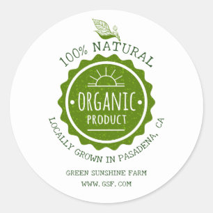 Adesivo Produto Verde Orgânico Natural Personalizado