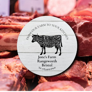 Adesivo produtor de carne de bovino marketing