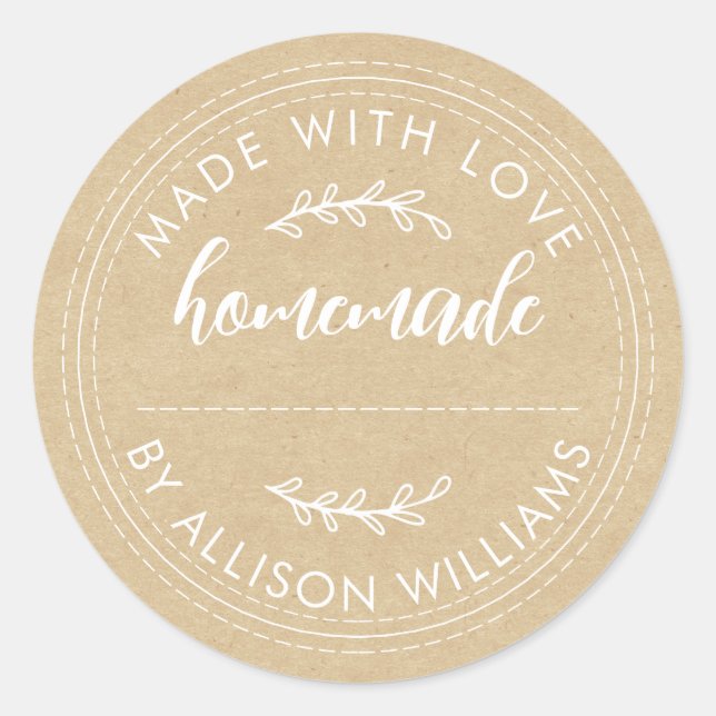 Adesivo Produtos Assados Caseiros Rústicos Pote de Geléia  (Frente)