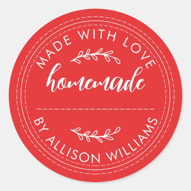 Adesivo Produtos Assados Caseiros Rústicos Pote de Geléia  (Frente)