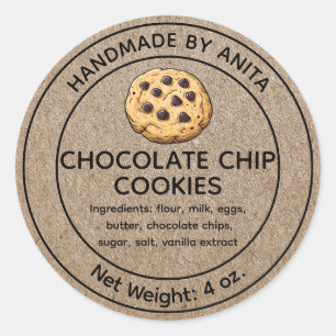 Adesivo Produtos cozidos Cookies Chip Chocolate Label Kraf