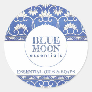 Adesivo Produtos de beleza florais da lua azul do