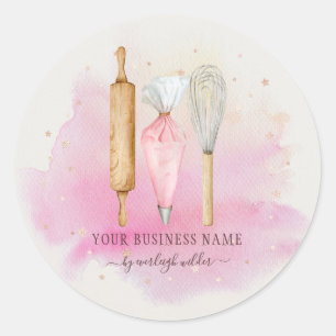 Adesivo Produtos de pastelaria Utensílios de cozinha rosa