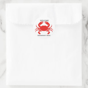 Adesivo Produtos do mar de caranguejo vermelho moderno e s