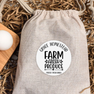 Adesivo Produtos frescos da fazenda Adicionar Nome Agricul