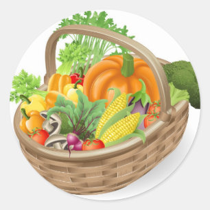 Adesivo Produtos hortícolas frescos em cesta