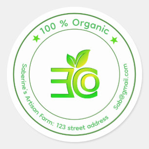 Adesivo Produtos Saudáveis, Orgânicos e Bio Ecológicos