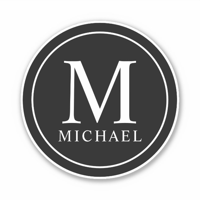 Adesivo Professional Elegant Monogram and Name (Frente)