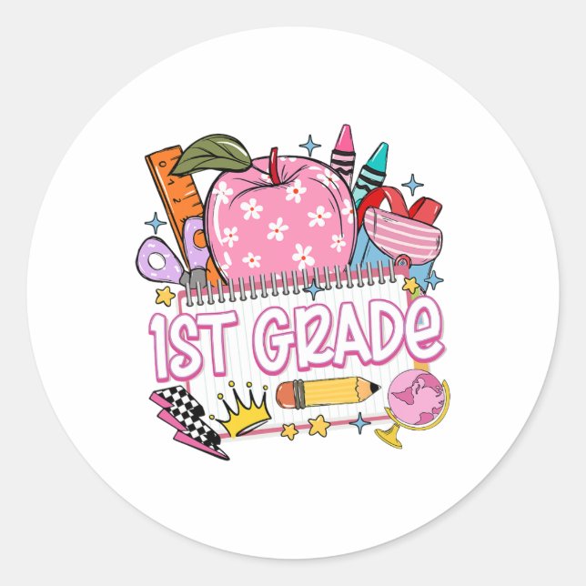 Adesivo Professor(a) do 1º ano de volta às aulas Apple Not (Frente)