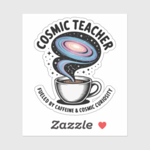 Adesivo Professor Cósmico   Café e Curiosidade da Galáxia 