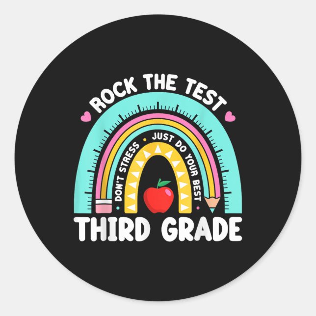 Adesivo Professor de 3º grau Rock no Dia de Teste Terceiro (Frente)