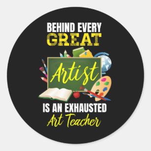 Adesivo Professor de Arte Engraçado e Cansado de Volta à E