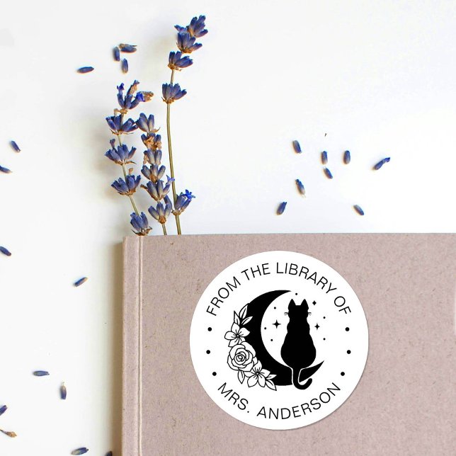 Adesivo Professor de Biblioteca de Livros de Lua Floral (Criador carregado)