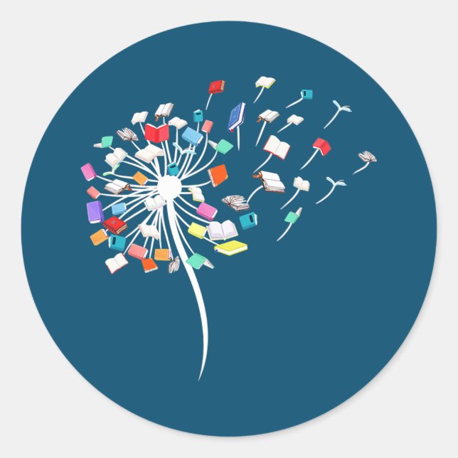 Adesivo Professor de Bibliotecas do Livro Lover Dandelion (Frente)