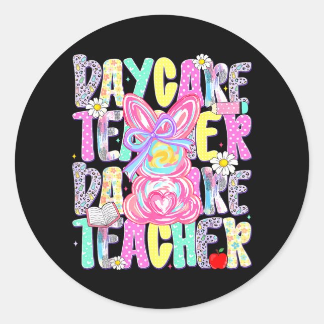 Adesivo Professor de Creche de Páscoa Camisa de Primavera  (Frente)