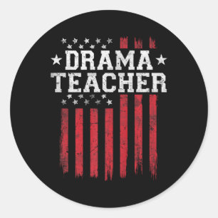 Adesivo Professor de Drama Orgulhoso Bandeira Americana Pa