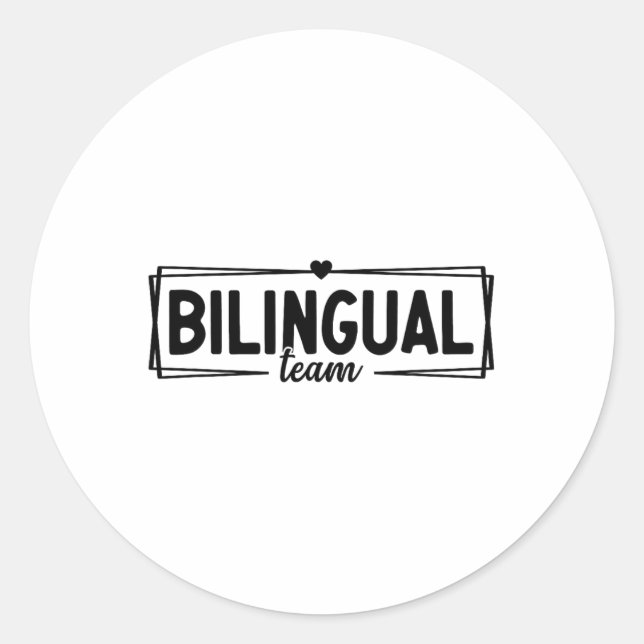 Adesivo Professor de Equipe Bilíngue de Volta às Aulas par (Frente)
