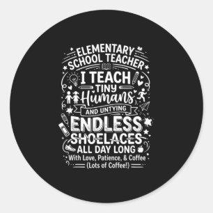 Adesivo professor de escola primária ensina humanos minúsc