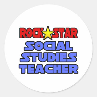 Adesivo Professor de Estudos Sociais Rock Star