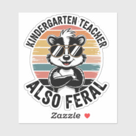 Adesivo Professor de Jardim de Infância Também Feral Adesi