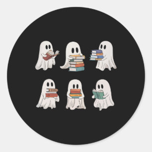 Adesivo Professor de Leitura do Fantasma Halloween Bibliot