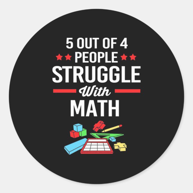 Adesivo Professor De Matemática 5 Em 4 Pessoas (Frente)