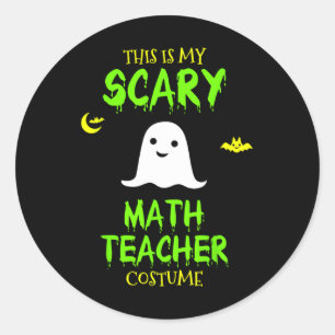 Adesivo Professor de Matemática Assustador Costume Hallowe