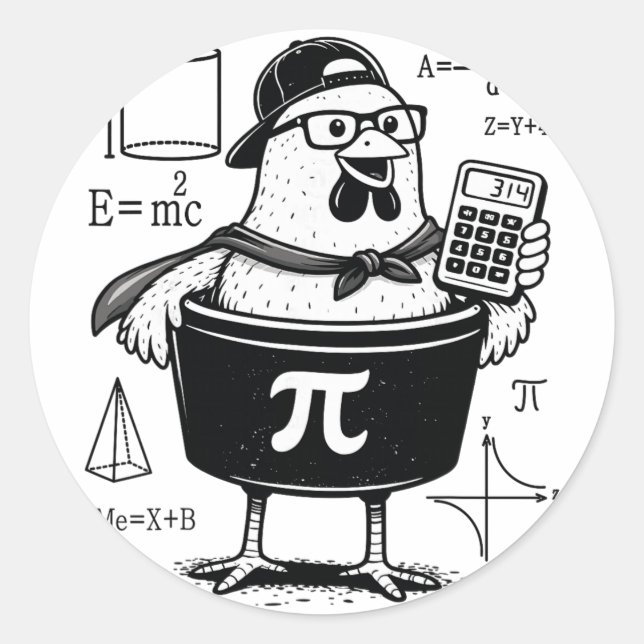 Adesivo Professor de Matemática Calculadora de Galinha Eng (Frente)