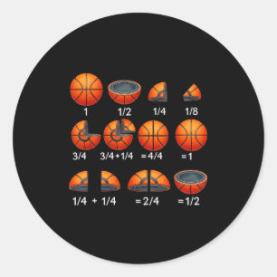 Adesivo Professor de Matemática de Basquete Fração Volta à