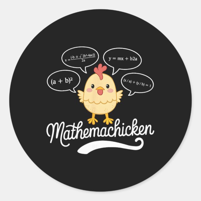 Adesivo Professor de Matemática do Frango Mathemachicken A (Frente)