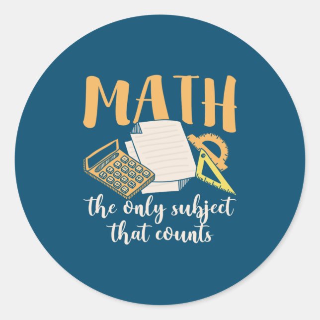 Adesivo Professor De Matemática Matemática O Único Assunto (Frente)