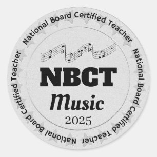 Adesivo Professor de Música Certificado Personalizado NBCT