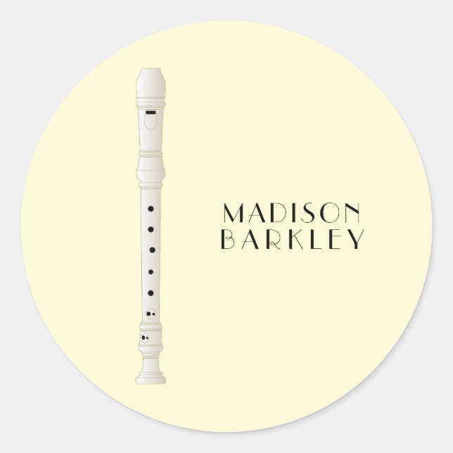 Adesivo Professor de Música de Gravador (Frente)